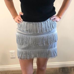 Mini skirt with three layer fringe.